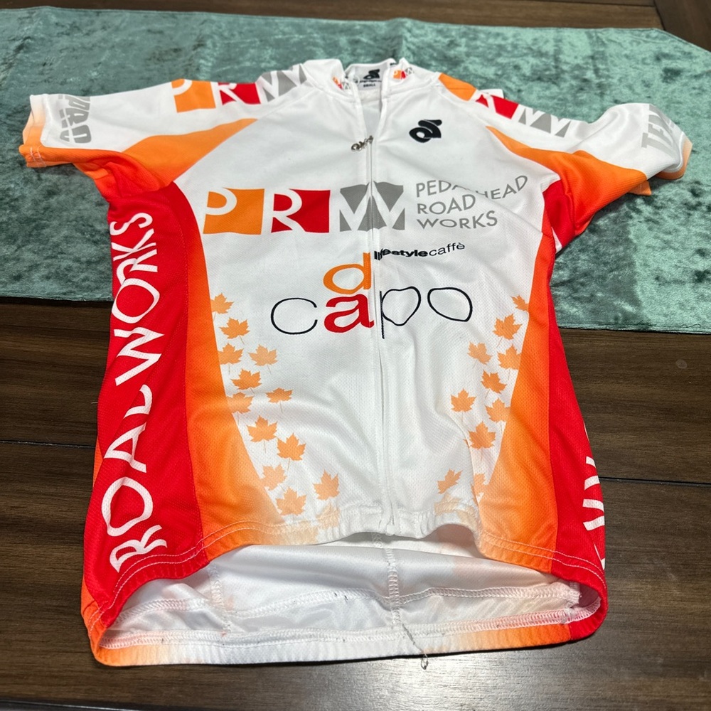 Women's Cycling Jersey - White and Orange
